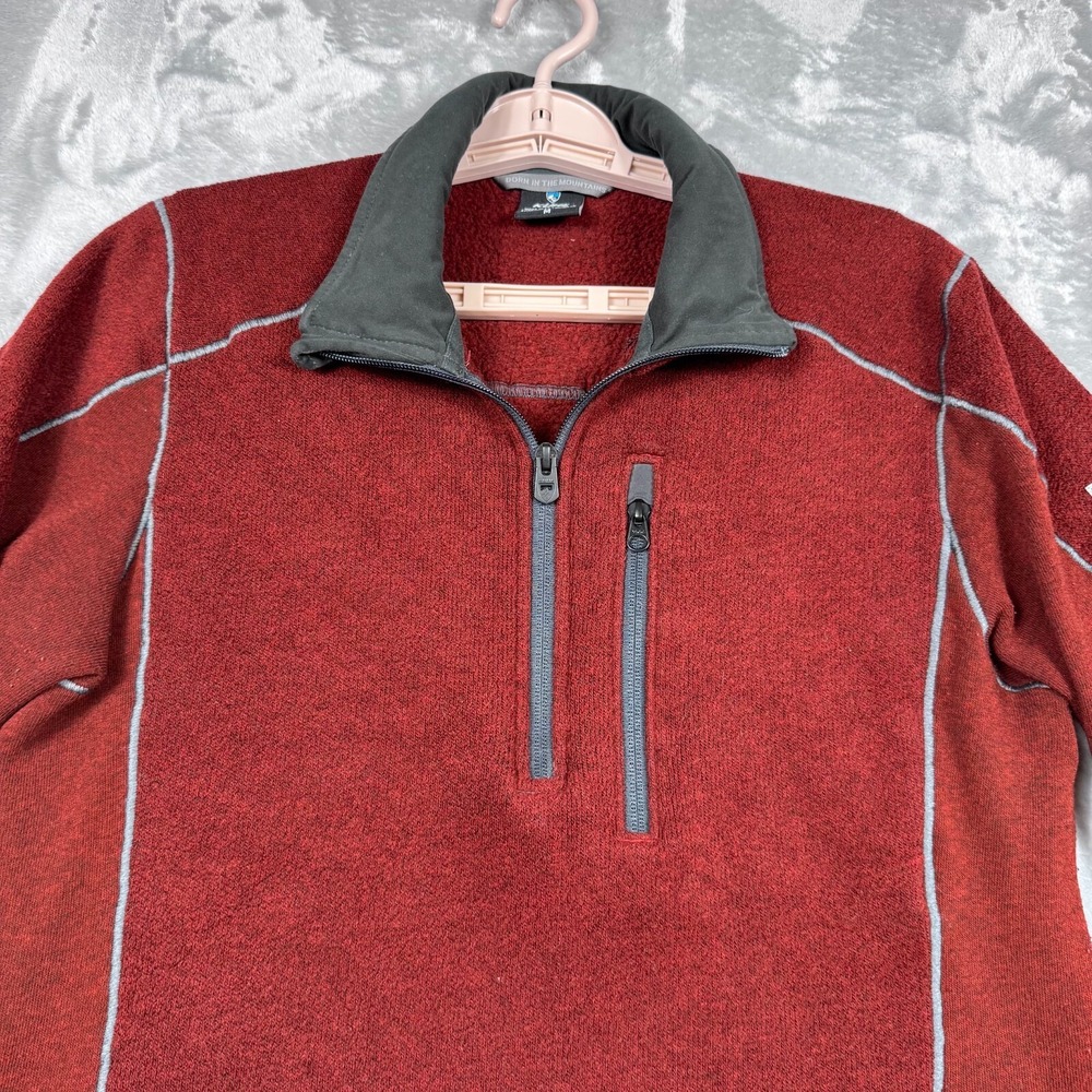 Kuhl Pullover Jacket Women's M Red Half Zip Thumbholes Outdoor Warm - Picture 1 of 9